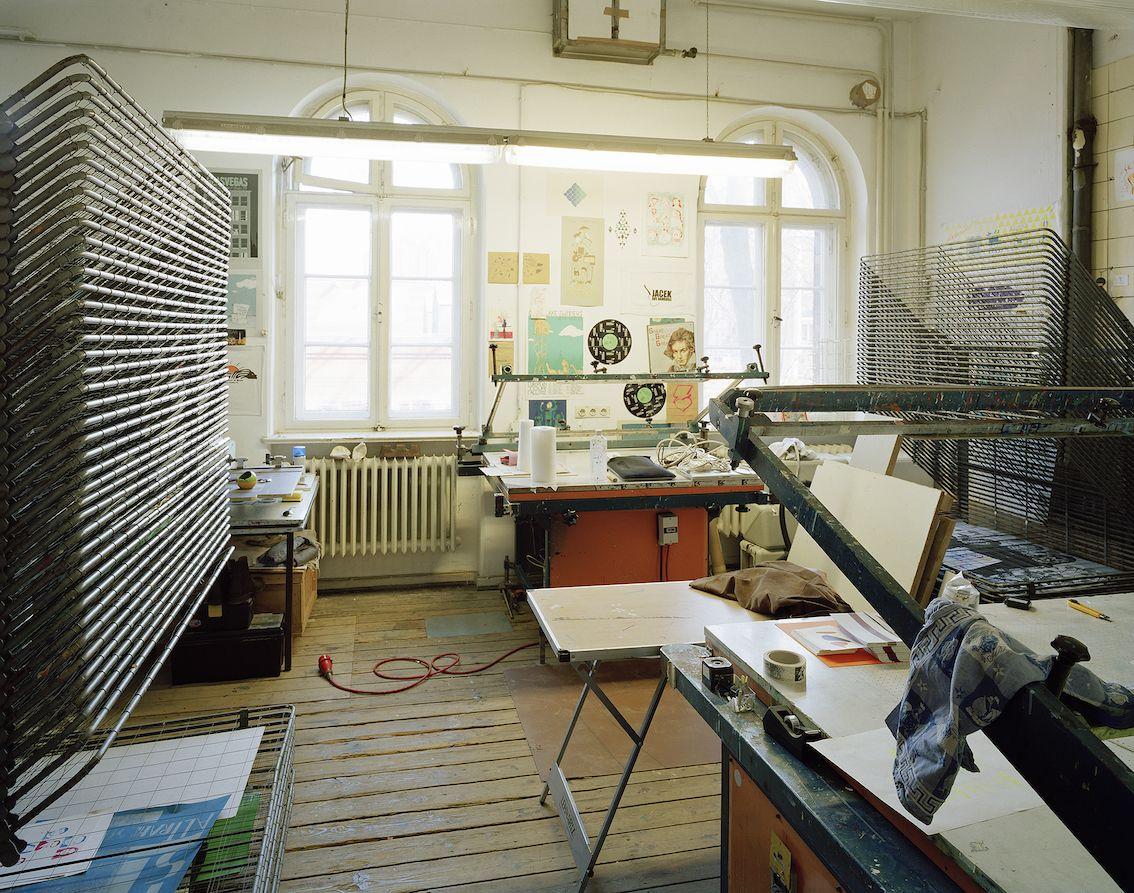 Siebdruckwerkstatt vor Sanierung, Foto: Fotografie Dorfm&uuml;ller Klier