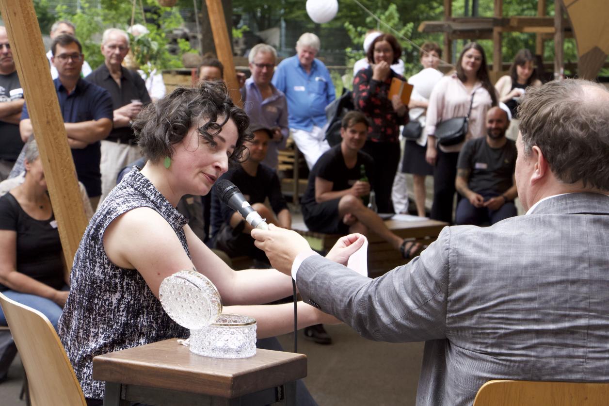 Dr. Carsten Brosda im Gespräch mit Siri Keil, Foto: Denkmalverein