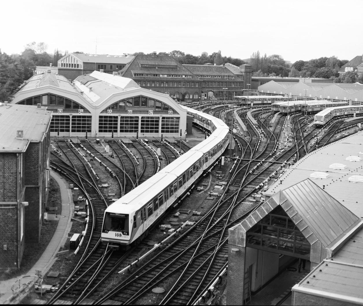 Triebwagenhalle in Barmbek im Jahr 1991, Foto: Sven Bardua