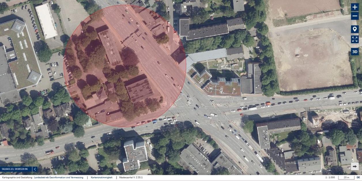 Digitales Orthophoto, 09.2019; Quelle: FHH, LGV, www.geoinfo.hamburg.de