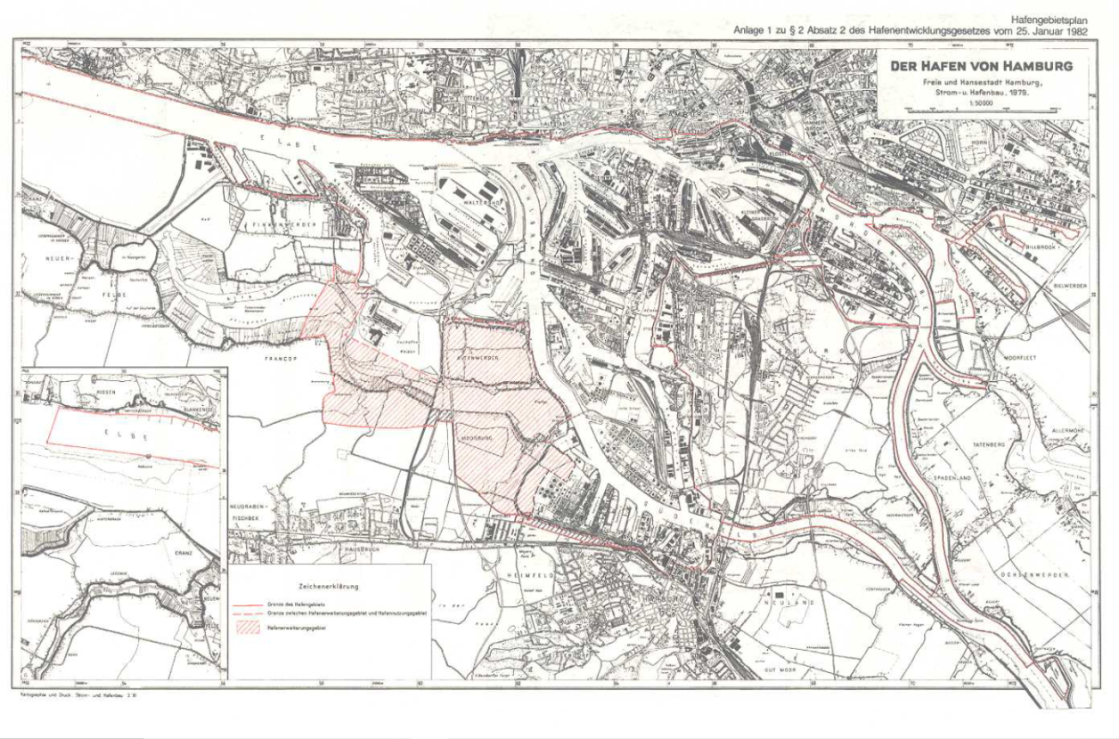 Hafengebietsplan, Anlage 1 zu §2 Absatz 2 Hafenentwicklungsgesetzt 25 01 1982