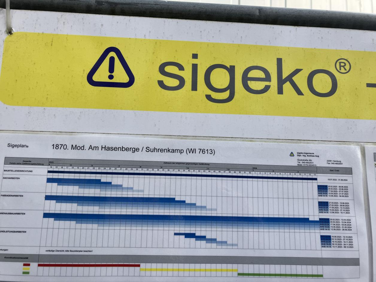 Bauzeitenplan, Foto: Helmut Reichmann