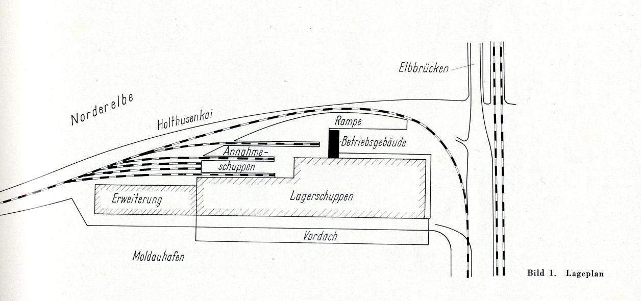 Lageplan, Quelle: Zeitschrift 'Stahlbau', 1967, S. 257